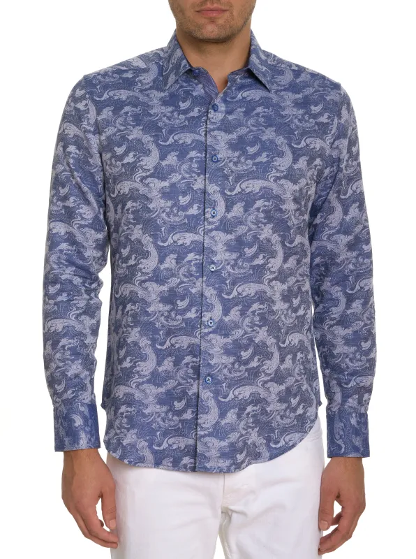 WAVE YOU LONG SLEEVE BUTTON DOWN SHIRT TALL made by Robert Graham