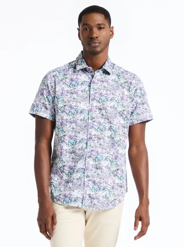 CRAWFORD SHORT SLEEVE BUTTON DOWN SHIRT made by Robert Graham