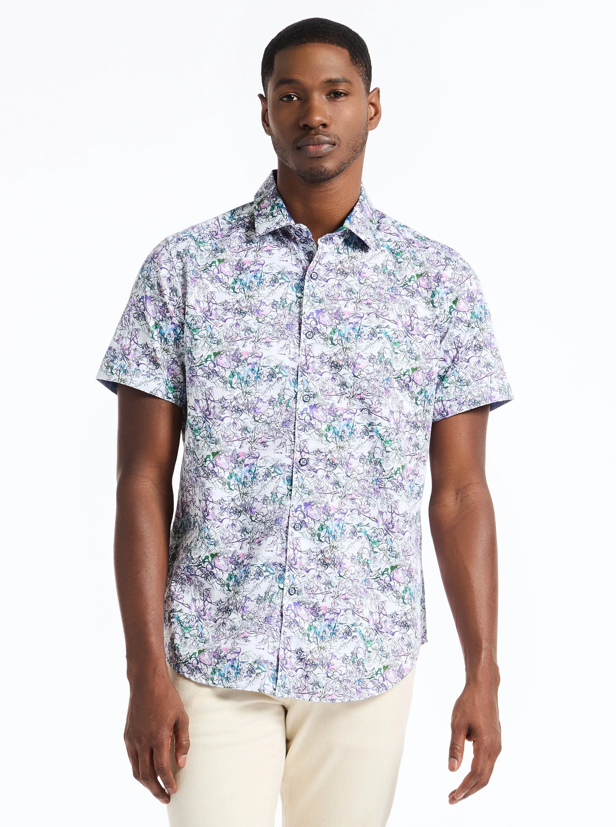 CRAWFORD SHORT SLEEVE BUTTON DOWN SHIRT sold by Robert Graham