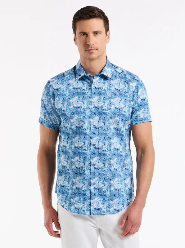RIPON SHORT SLEEVE BUTTON DOWN SHIRT made by Robert Graham