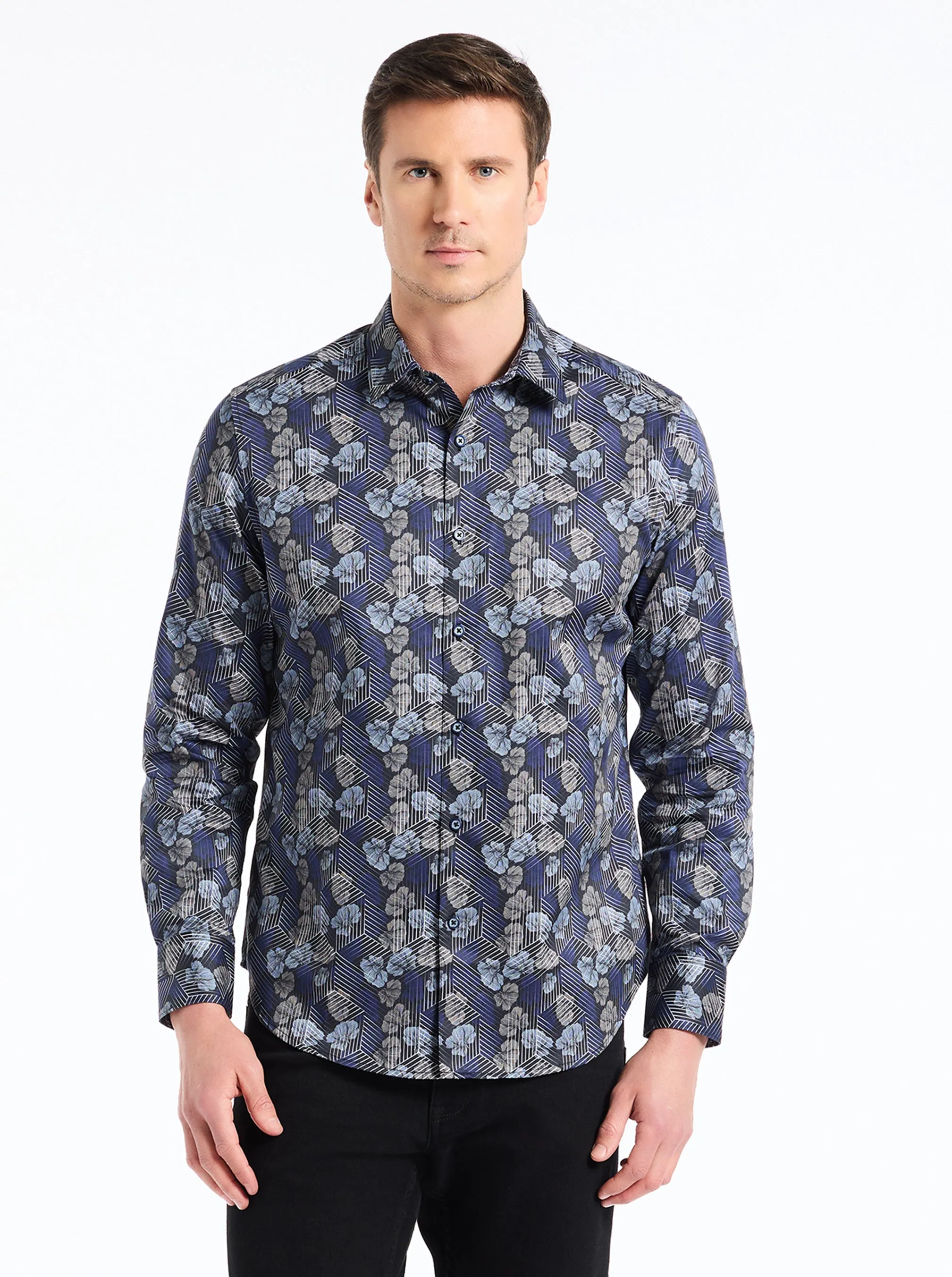 HENRY LONG SLEEVE BUTTON DOWN SHIRT sold by Robert Graham