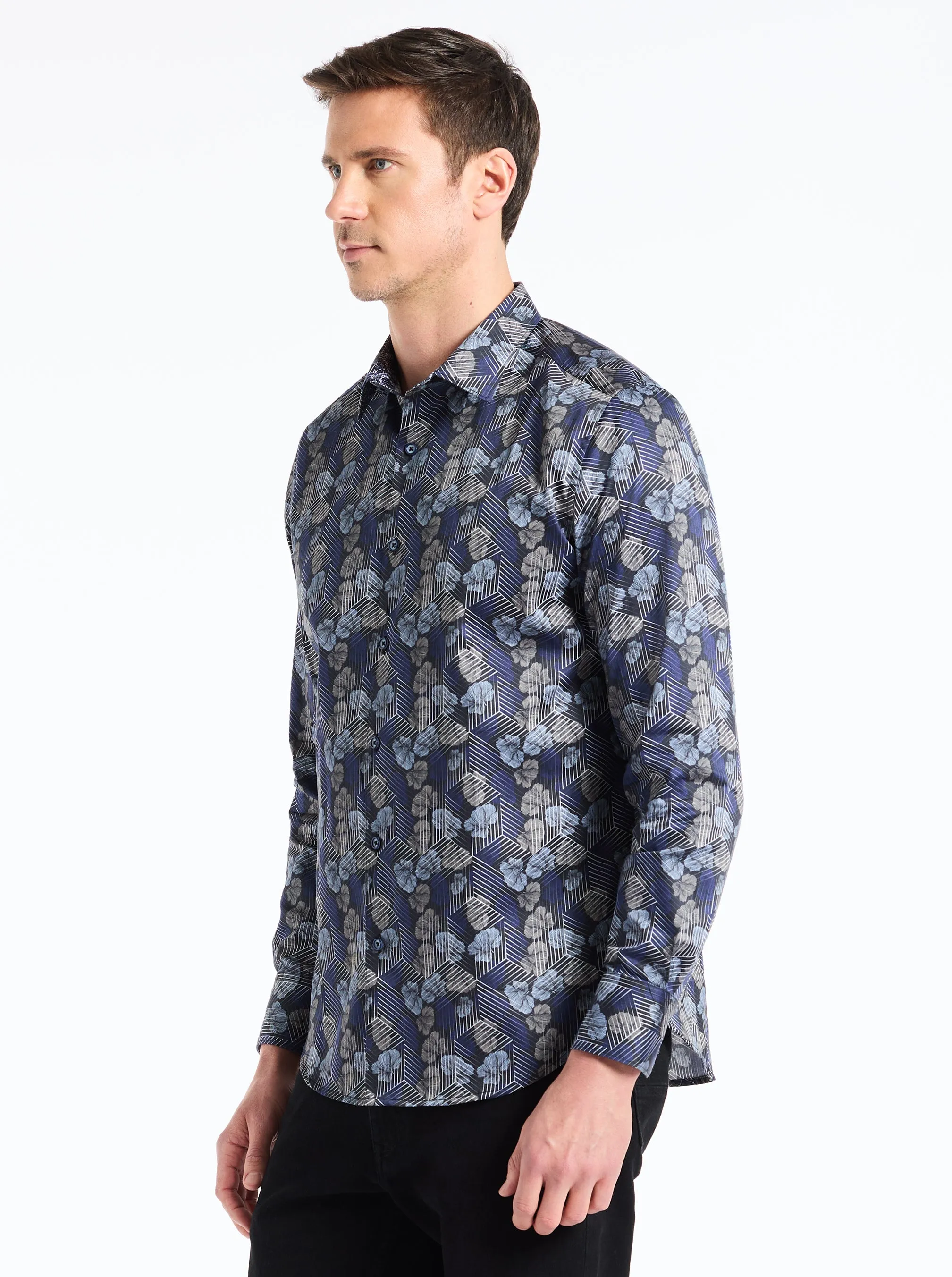 HENRY LONG SLEEVE BUTTON DOWN SHIRT sold by Robert Graham product image thumbnail 3