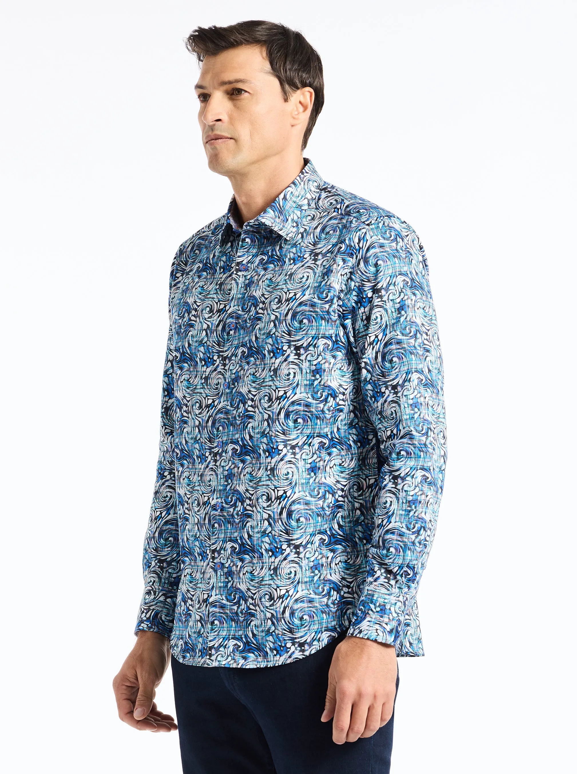ZETH LONG SLEEVE BUTTON DOWN SHIRT sold by Robert Graham product image thumbnail 3