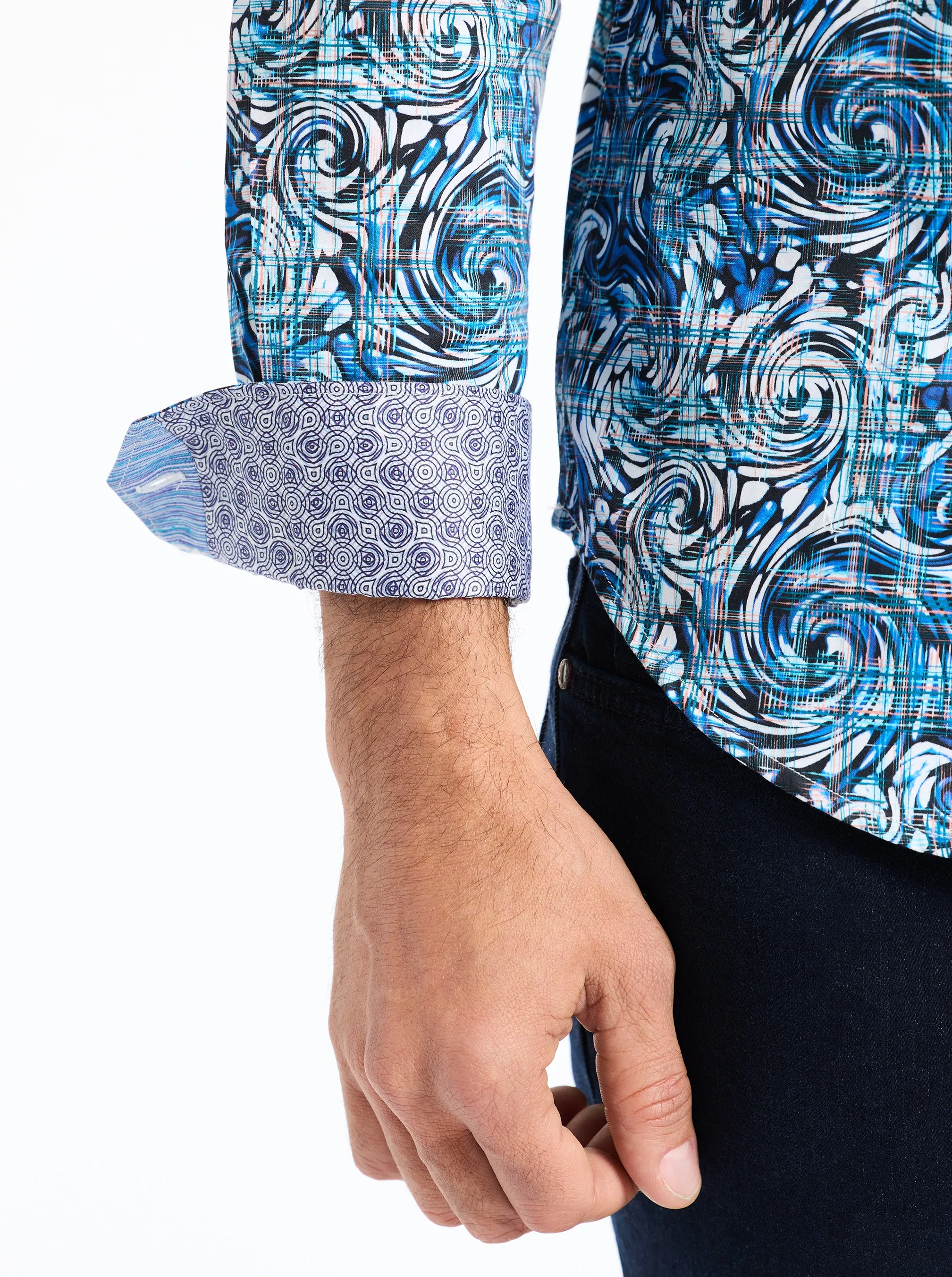 ZETH LONG SLEEVE BUTTON DOWN SHIRT sold by Robert Graham product image thumbnail 5