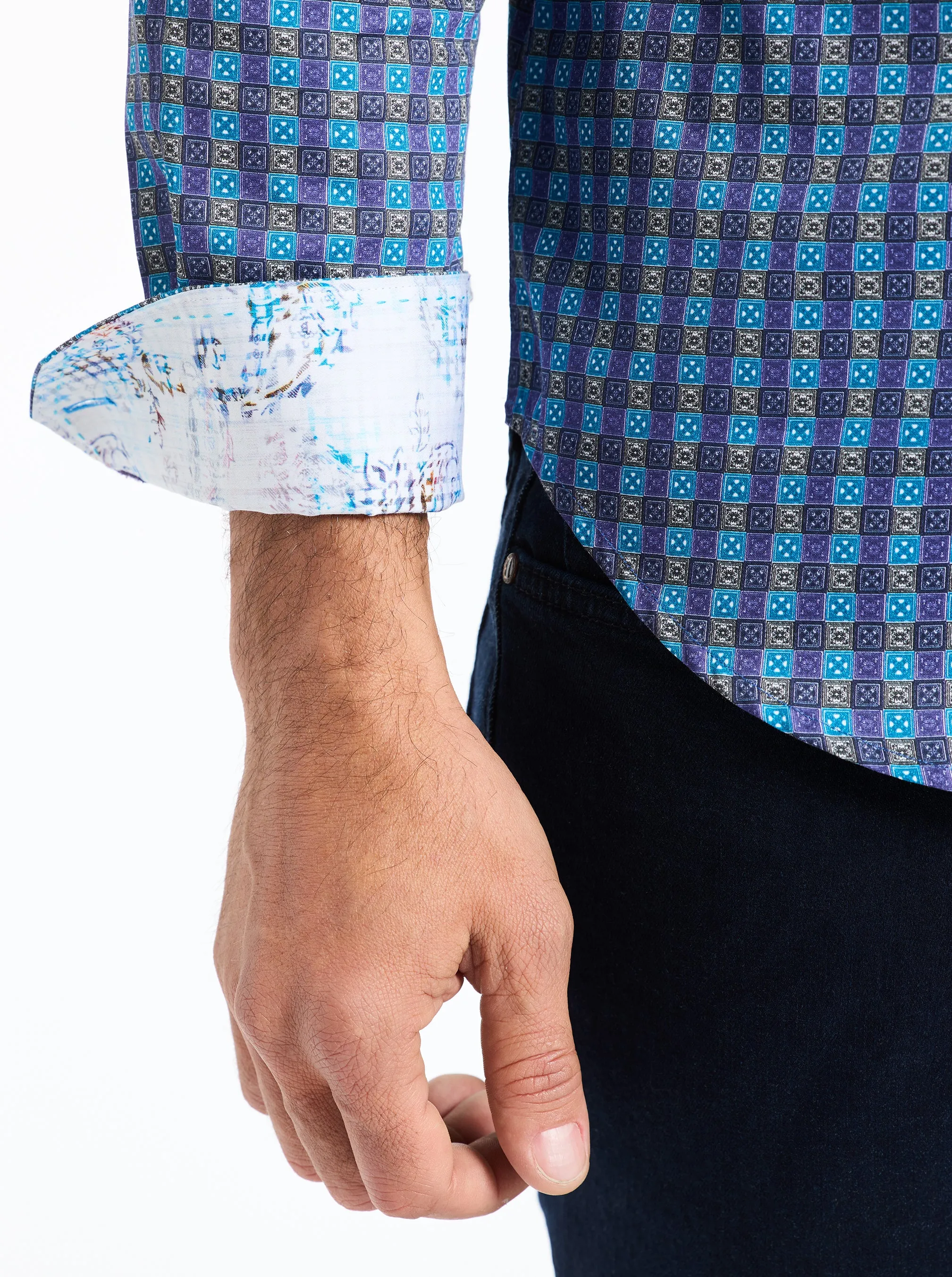 OSTIN LONG SLEEVE BUTTON DOWN SHIRT sold by Robert Graham product image thumbnail 5