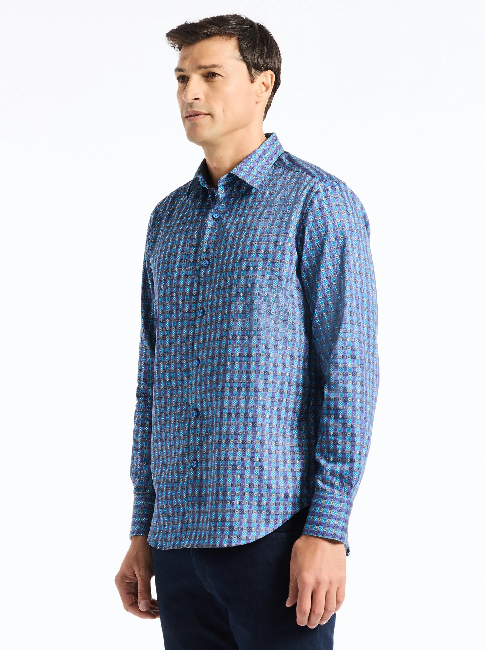 OSTIN LONG SLEEVE BUTTON DOWN SHIRT sold by Robert Graham product image thumbnail 3