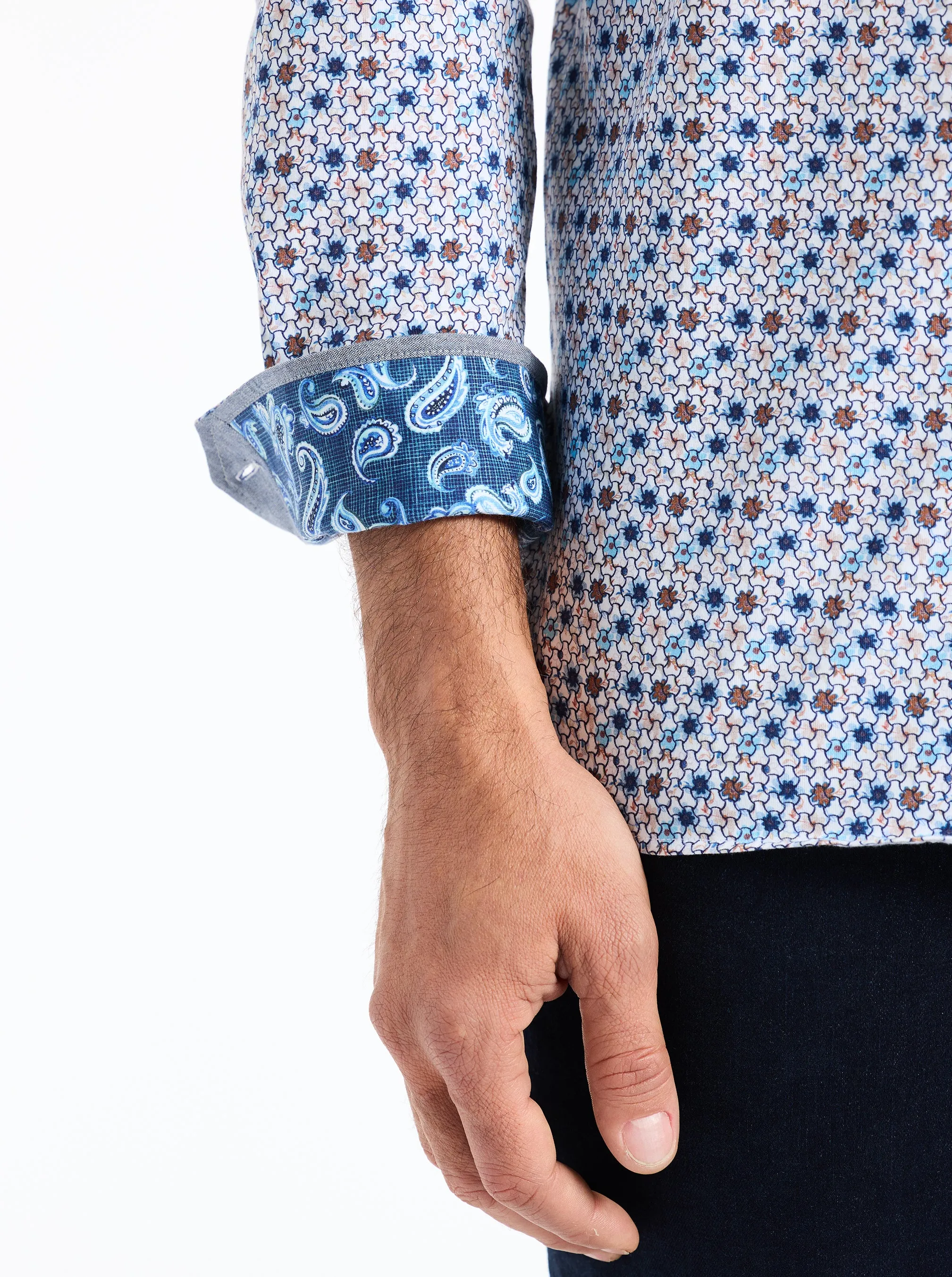 IAN LONG SLEEVE BUTTON DOWN SHIRT sold by Robert Graham product image thumbnail 5