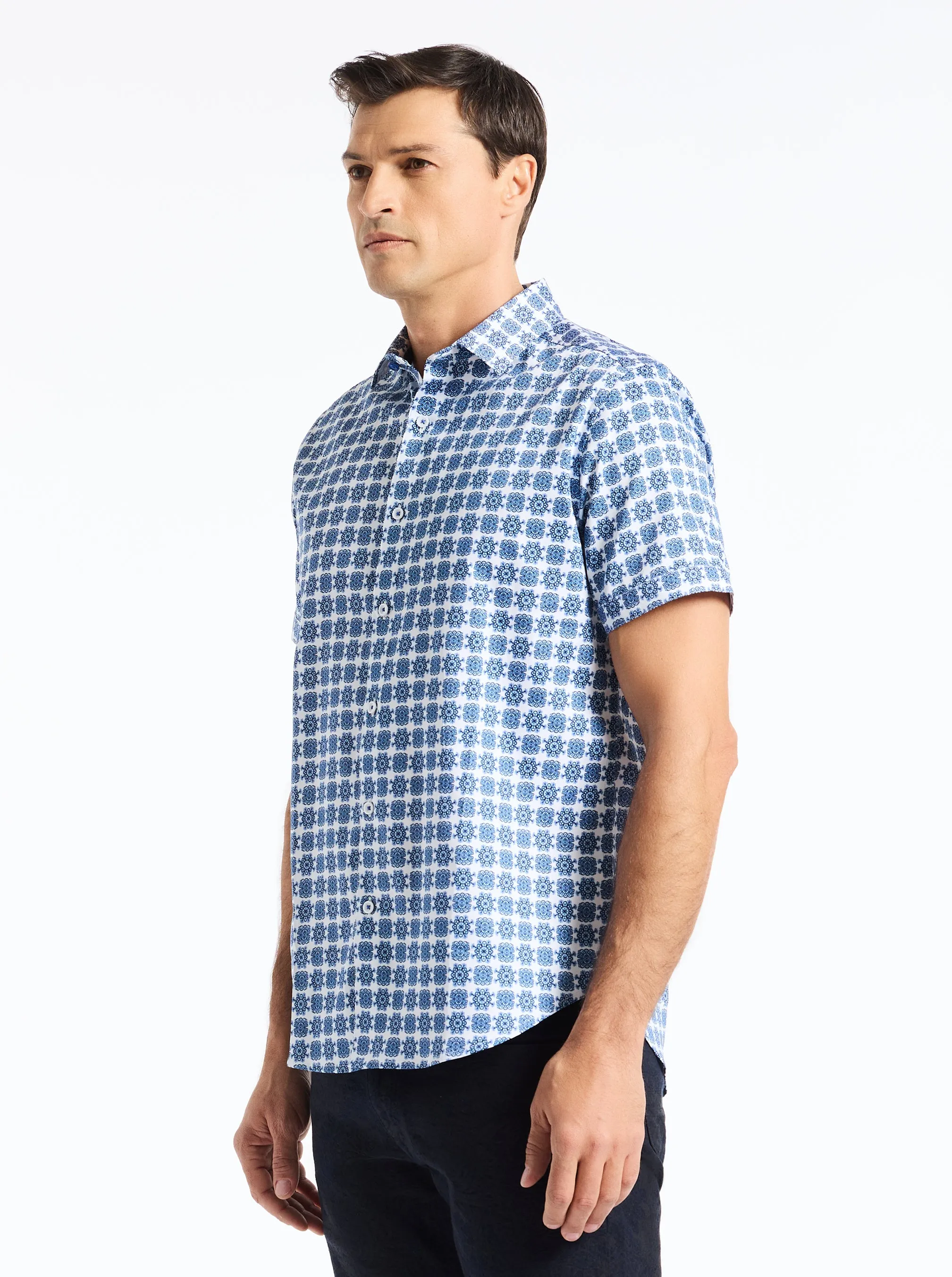 ARBOR SHORT SLEEVE BUTTON DOWN SHIRT sold by Robert Graham product image thumbnail 3