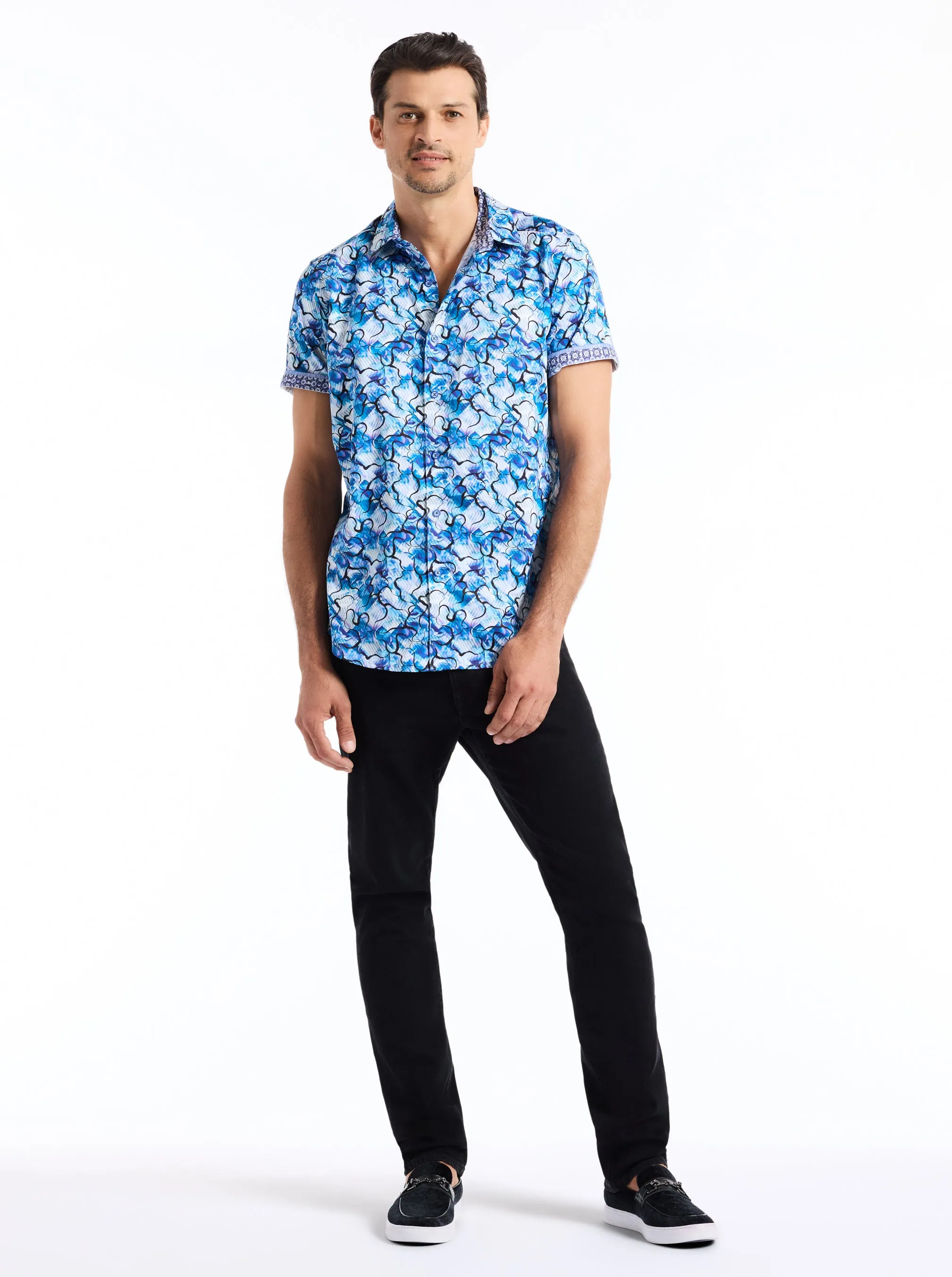 ROCHE SHORT SLEEVE BUTTON DOWN SHIRT sold by Robert Graham product image thumbnail 5