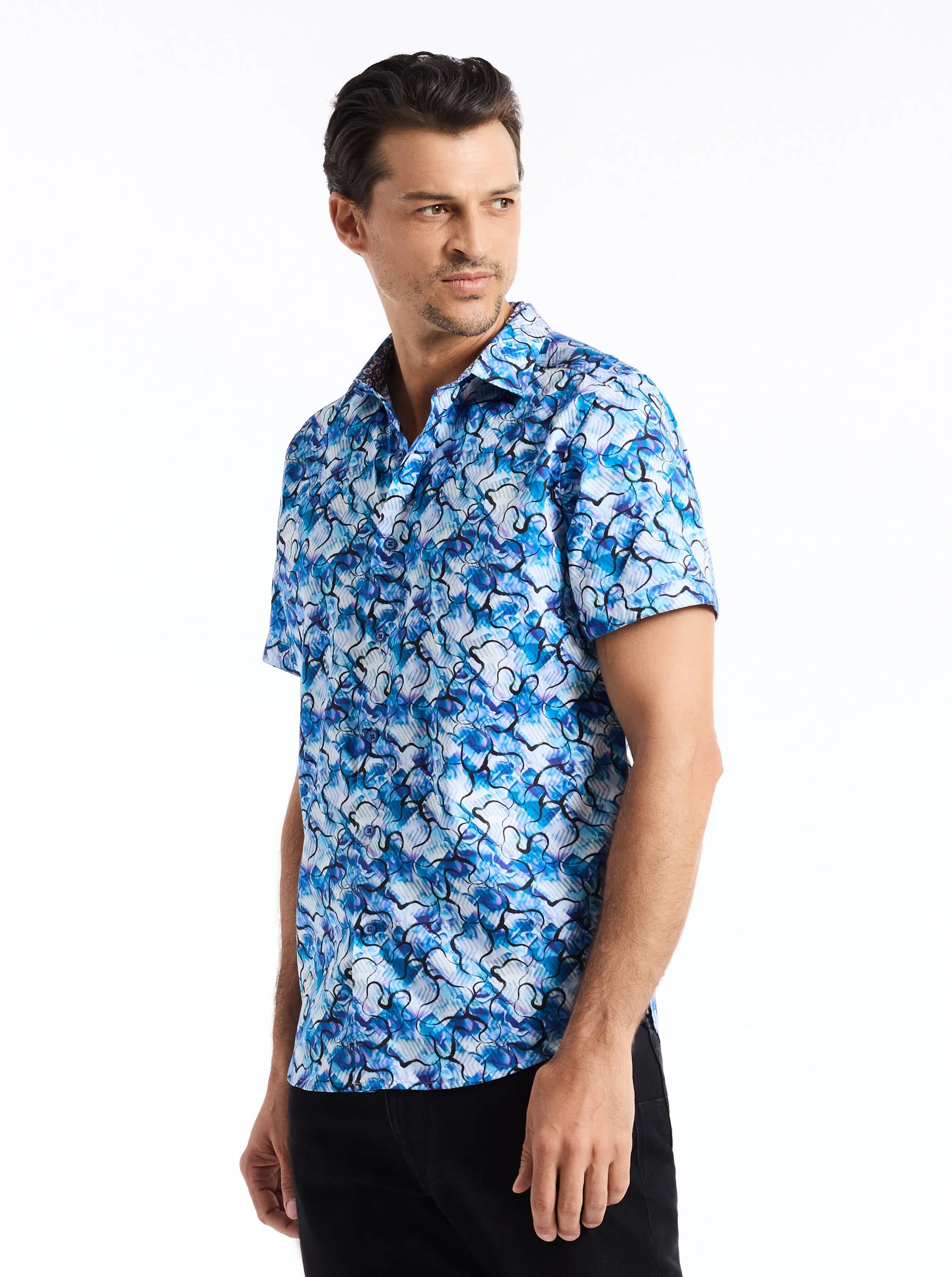 ROCHE SHORT SLEEVE BUTTON DOWN SHIRT sold by Robert Graham product image thumbnail 3