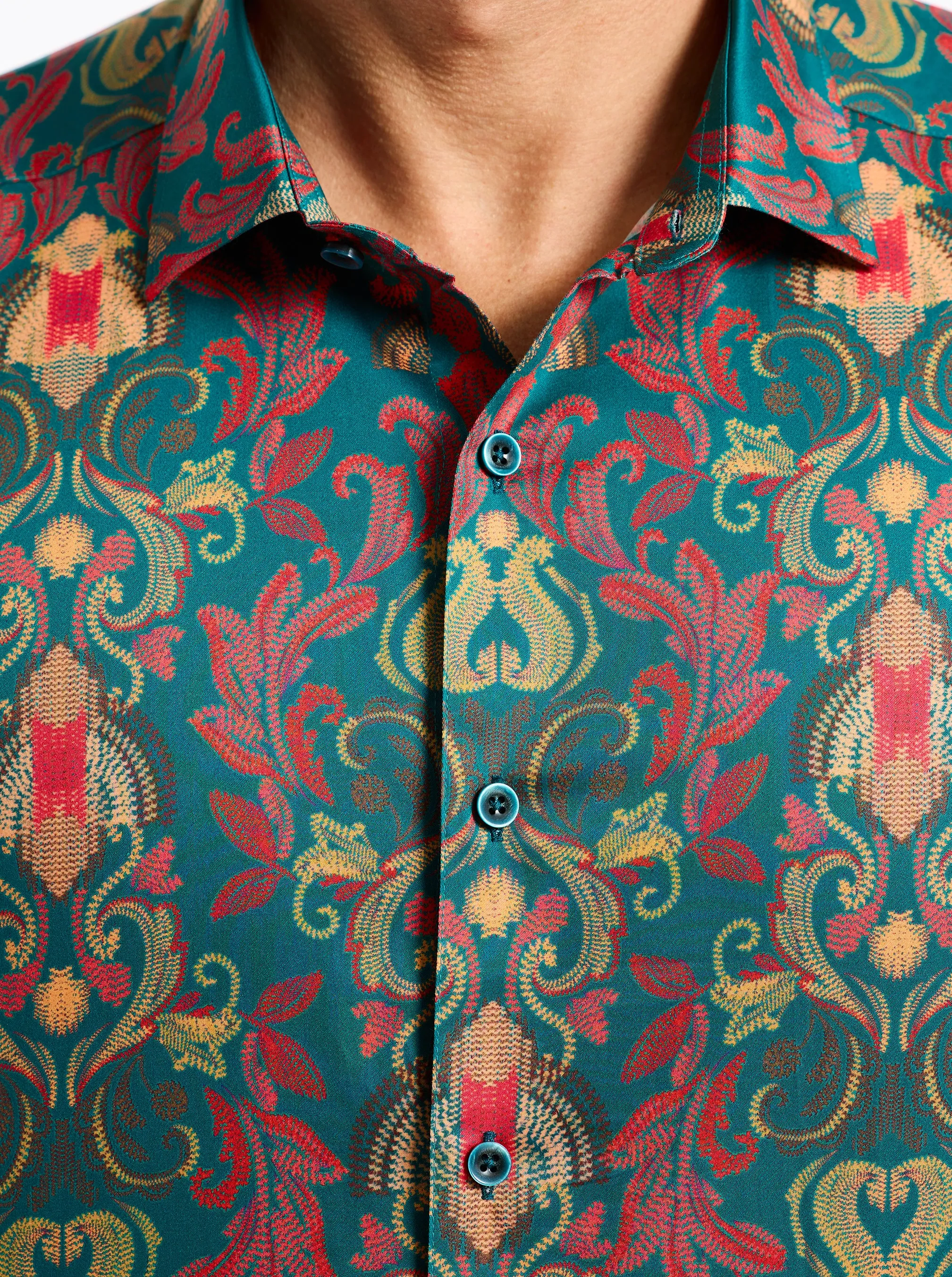 VALOR SHORT SLEEVE BUTTON DOWN SHIRT sold by Robert Graham product image thumbnail 4