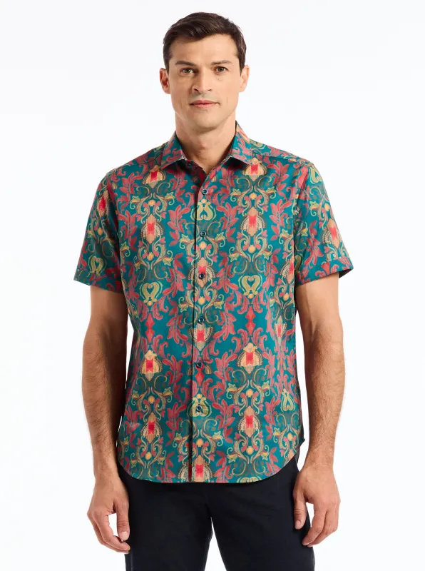 VALOR SHORT SLEEVE BUTTON DOWN SHIRT made by Robert Graham