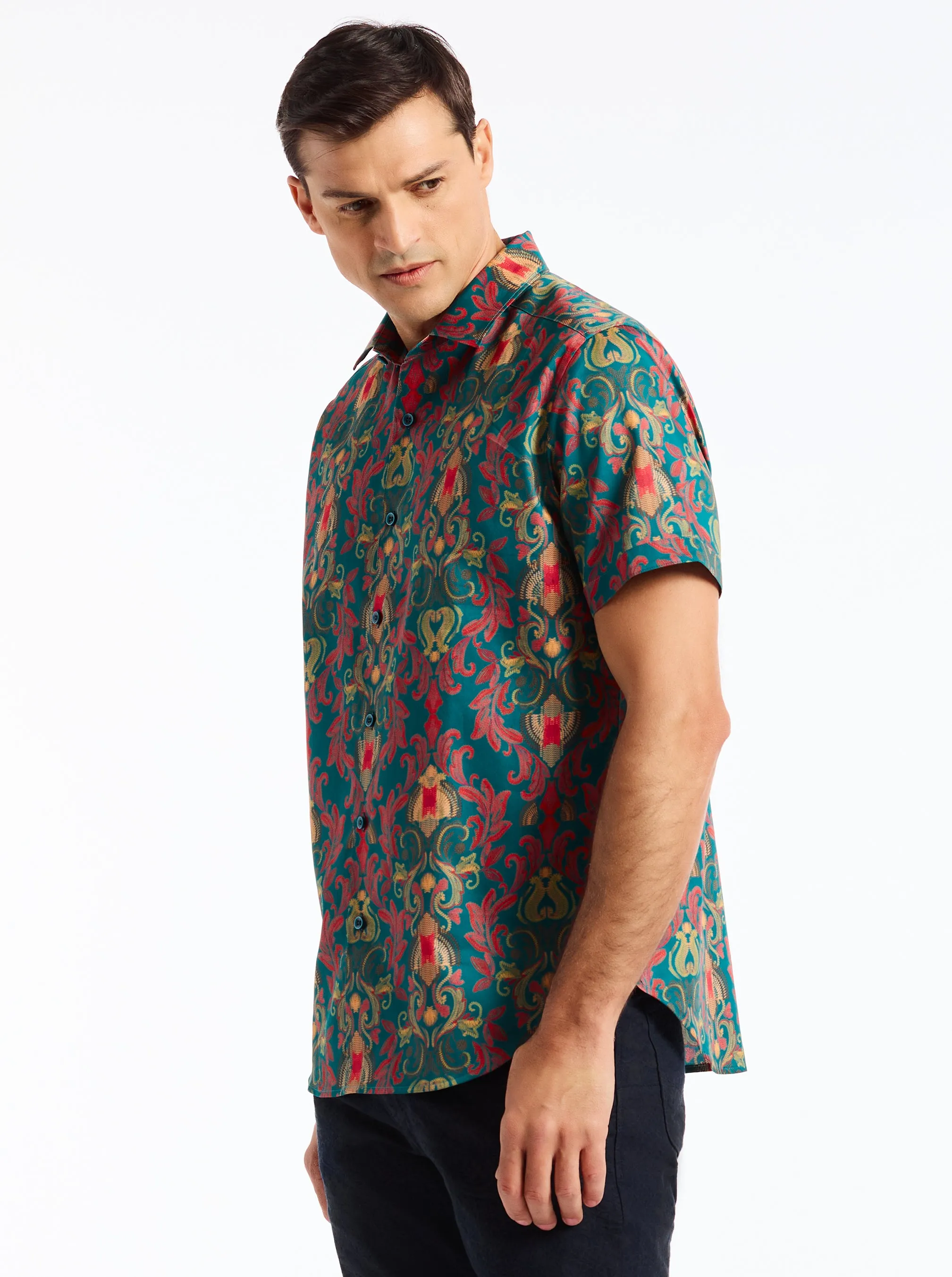 VALOR SHORT SLEEVE BUTTON DOWN SHIRT sold by Robert Graham product image thumbnail 3