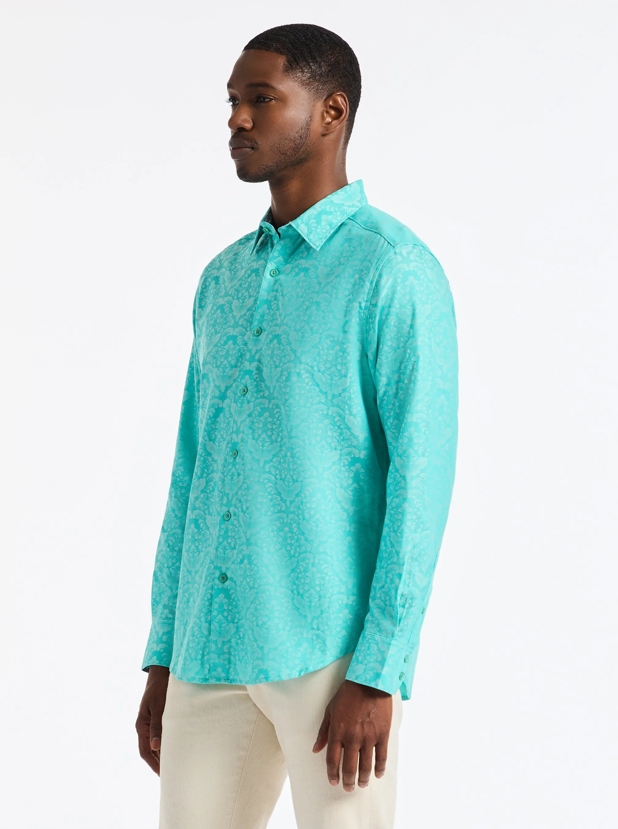 BAYVIEW LONG SLEEVE BUTTON DOWN SHIRT sold by Robert Graham product image thumbnail 5