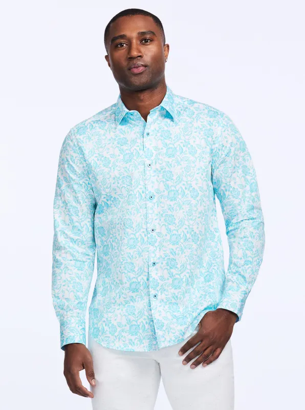 CALEDON LONG SLEEVE BUTTON DOWN SHIRT made by Robert Graham