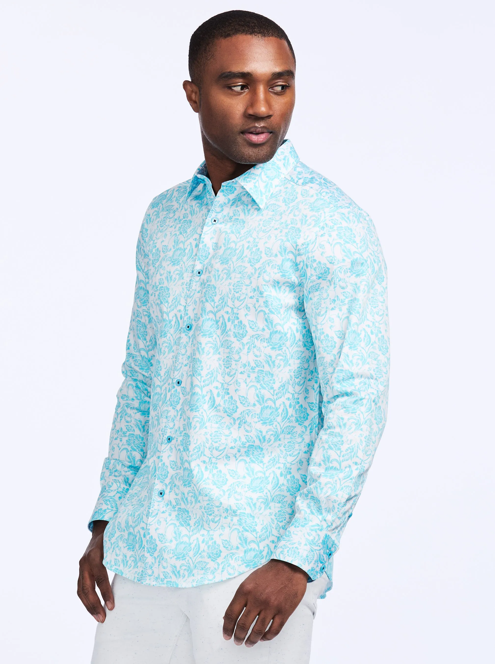 CALEDON LONG SLEEVE BUTTON DOWN SHIRT sold by Robert Graham product image thumbnail 5
