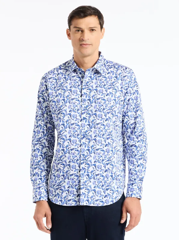 ASLAN LONG SLEEVE BUTTON DOWN SHIRT made by Robert Graham