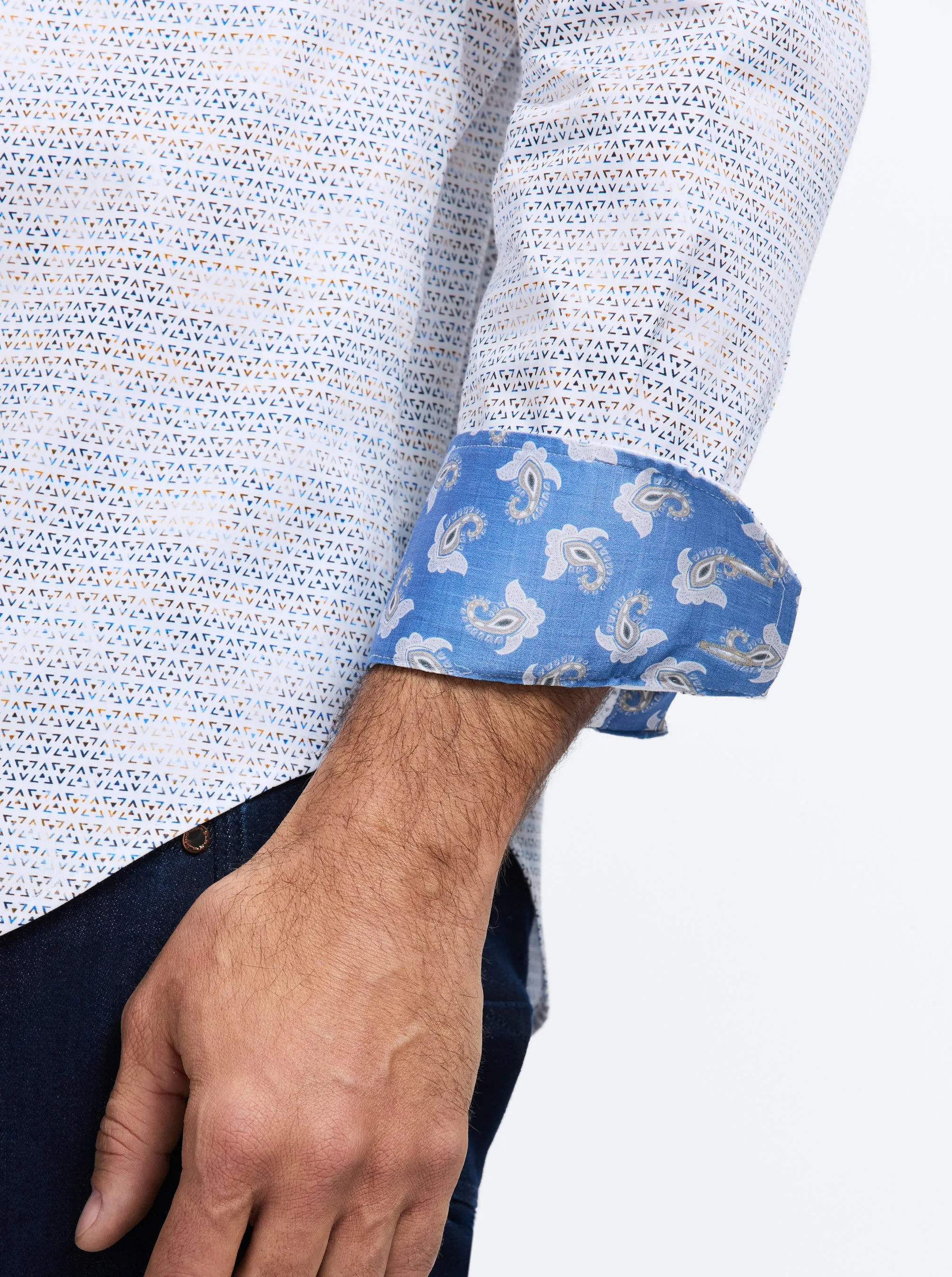 AKEHURST LONG SLEEVE BUTTON DOWN SHIRT sold by Robert Graham product image thumbnail 3