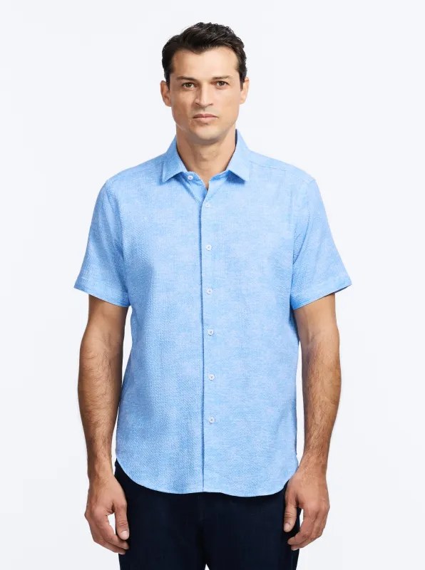 REID SHORT SLEEVE BUTTON DOWN SHIRT made by Robert Graham