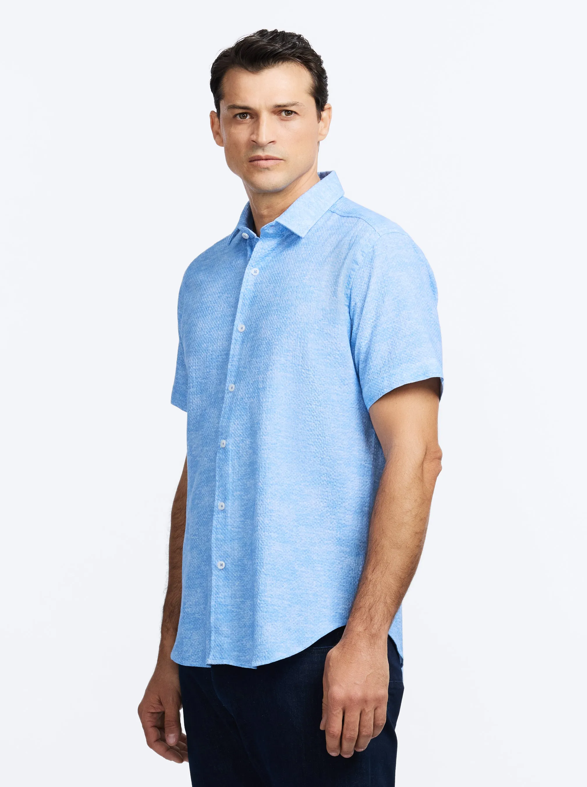 REID SHORT SLEEVE BUTTON DOWN SHIRT sold by Robert Graham product image thumbnail 3