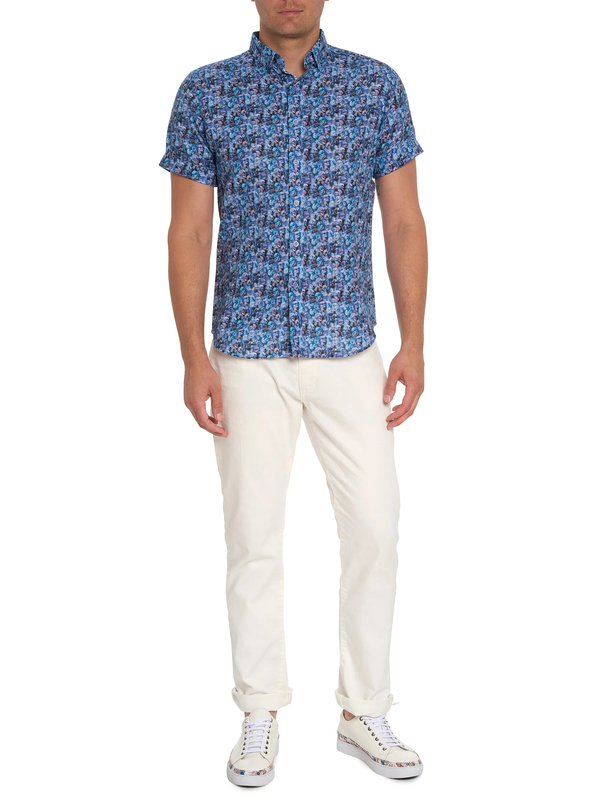ELMONT SHORT SLEEVE BUTTON DOWN SHIRT TALL sold by Robert Graham product image thumbnail 3