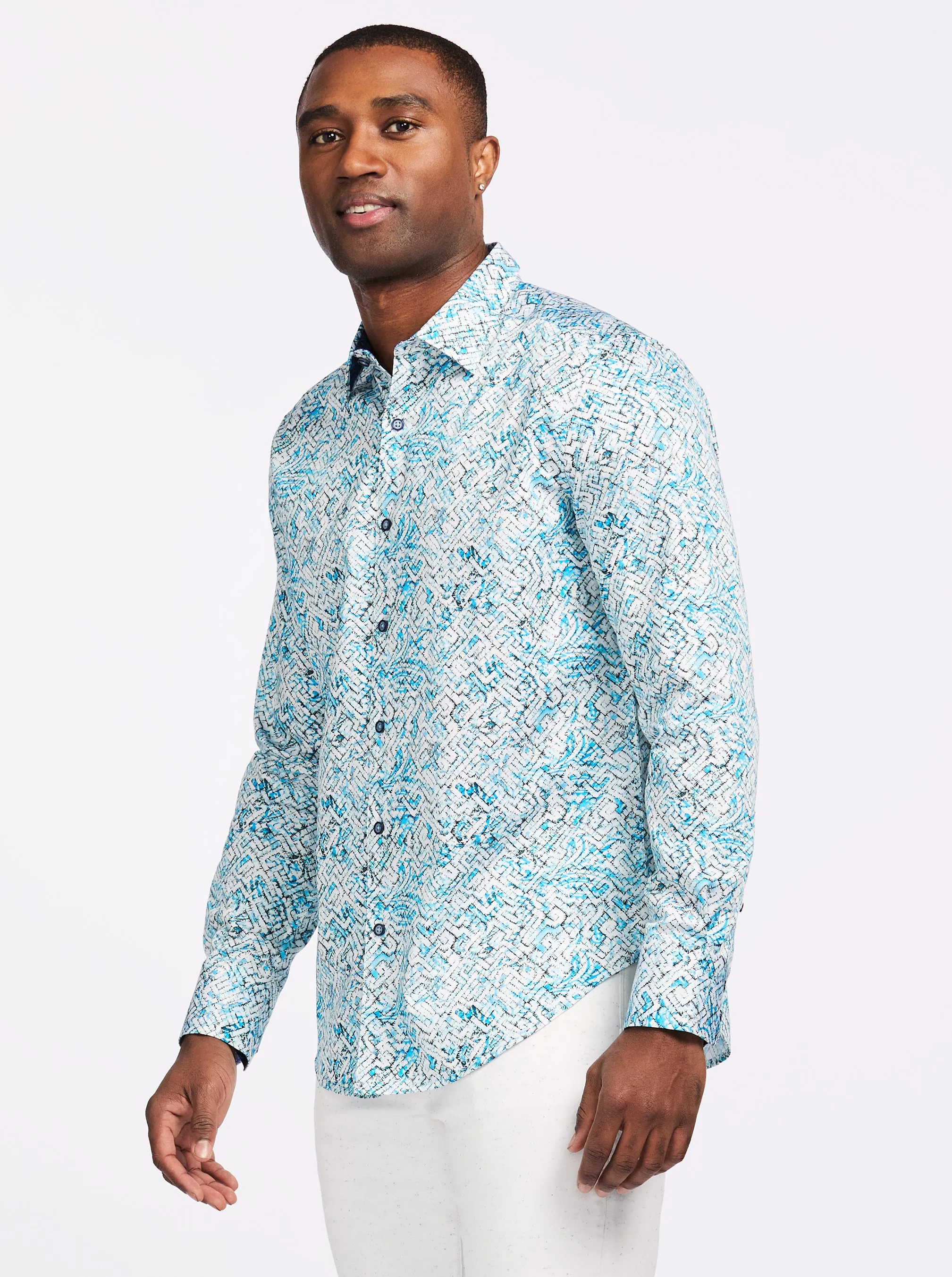 HAMILTON LONG SLEEVE BUTTON DOWN SHIRT sold by Robert Graham product image thumbnail 5