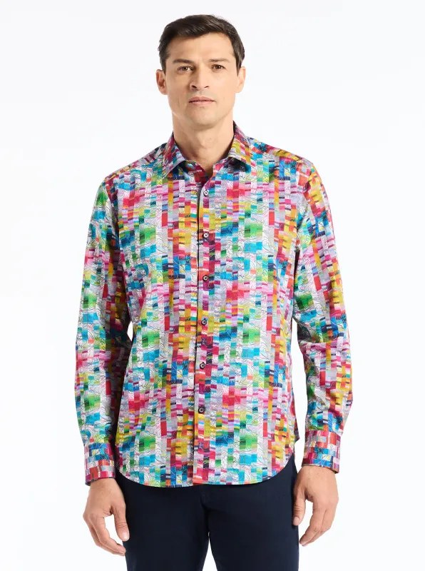 LEROY LONG SLEEVE BUTTON DOWN SHIRT made by Robert Graham