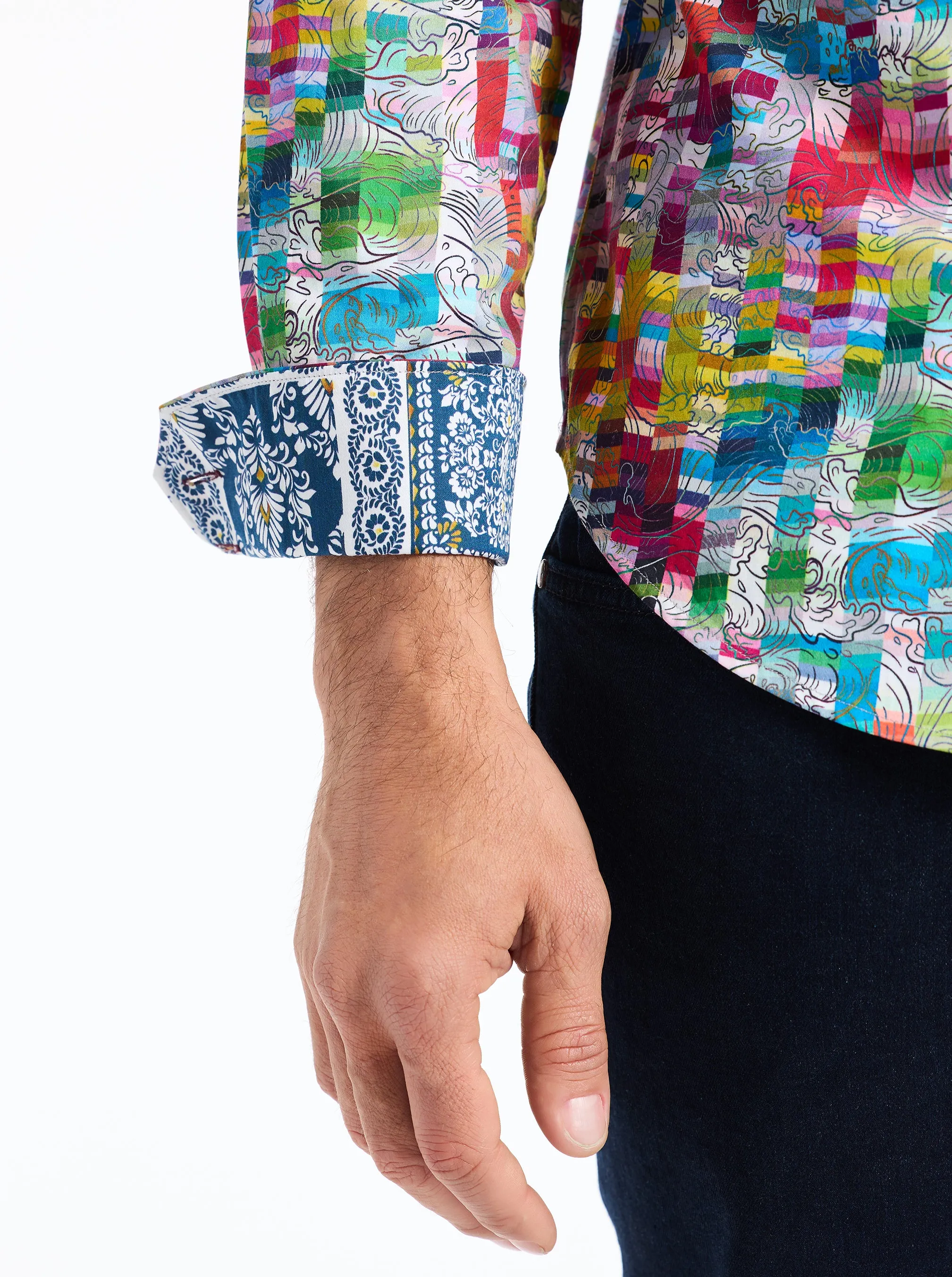 LEROY LONG SLEEVE BUTTON DOWN SHIRT sold by Robert Graham product image thumbnail 5