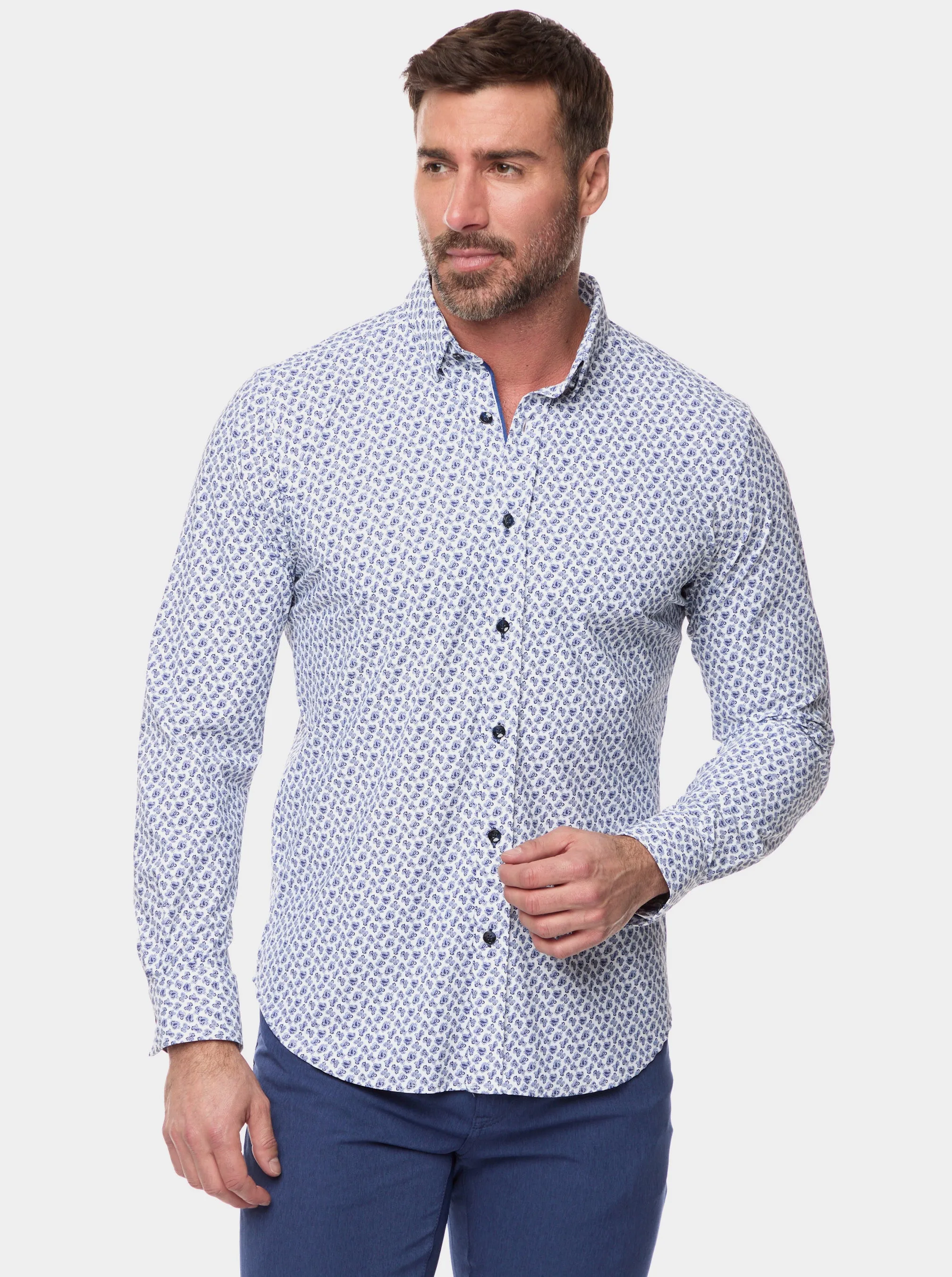 HARLAN LONG SLEEVE BUTTON DOWN SHIRT sold by Robert Graham