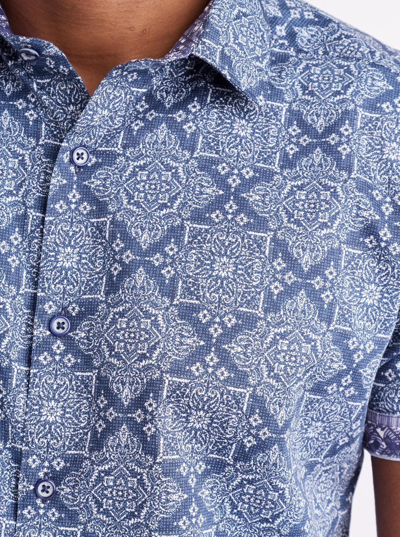 FINMERE SHORT SLEEVE BUTTON DOWN SHIRT sold by Robert Graham product image thumbnail 2