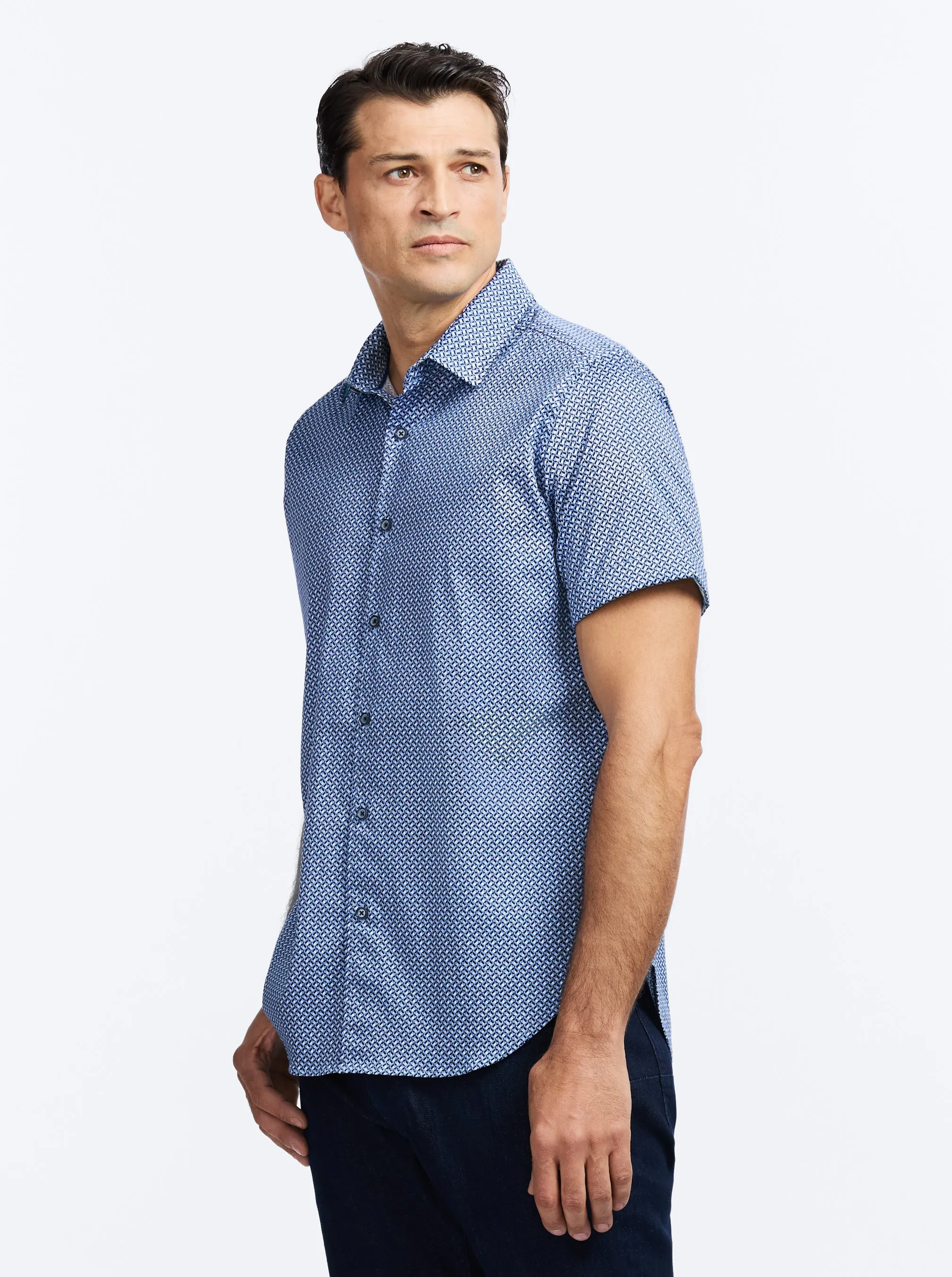 GRINNELL SHORT SLEEVE BUTTON DOWN SHIRT sold by Robert Graham product image thumbnail 4