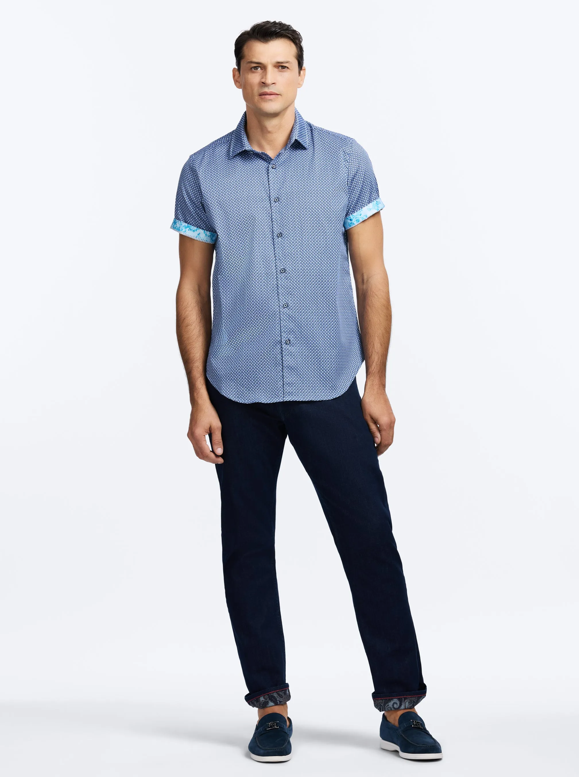 GRINNELL SHORT SLEEVE BUTTON DOWN SHIRT sold by Robert Graham product image thumbnail 5