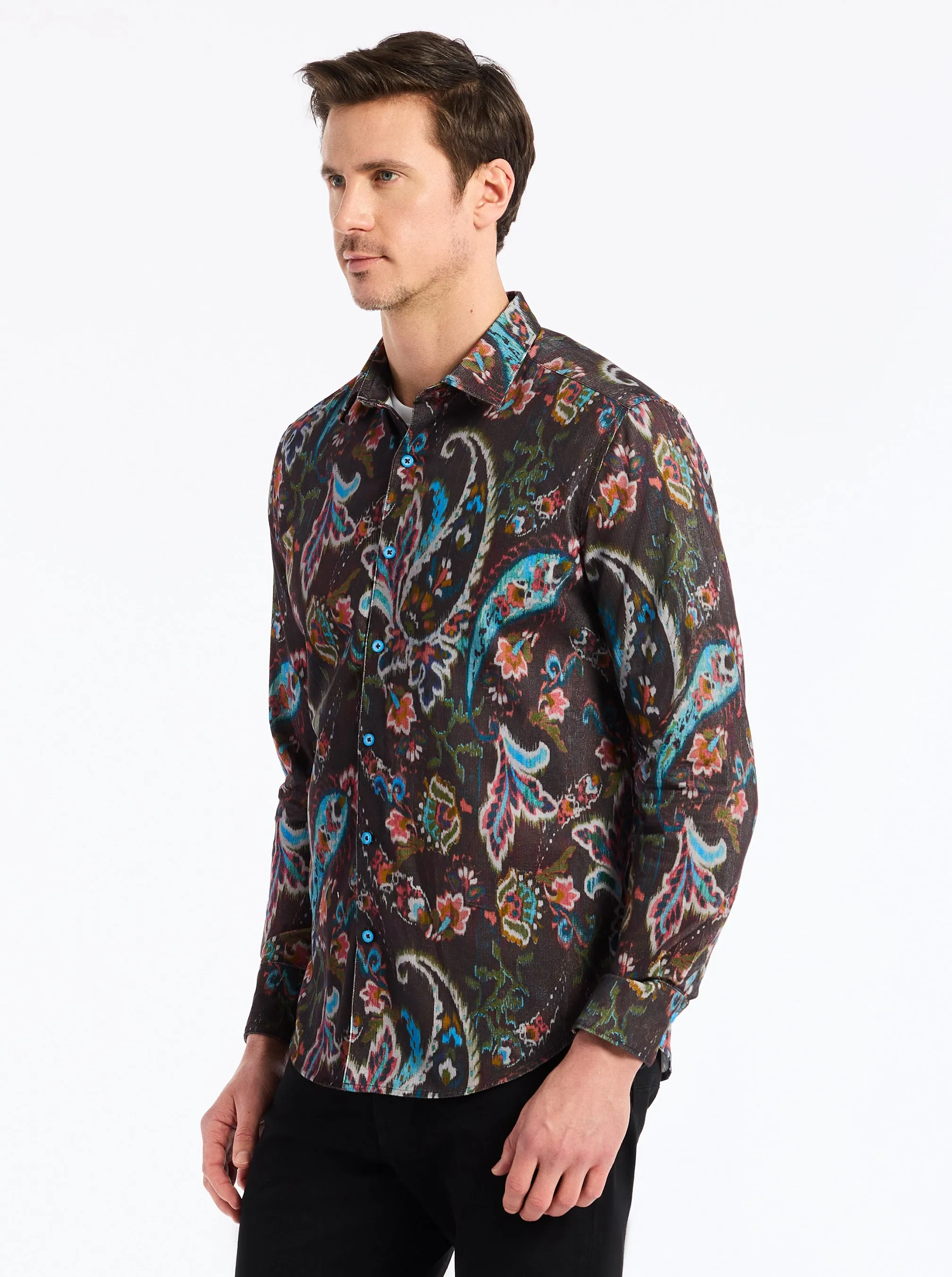 MONTAGE LONG SLEEVE BUTTON DOWN SHIRT sold by Robert Graham product image thumbnail 4