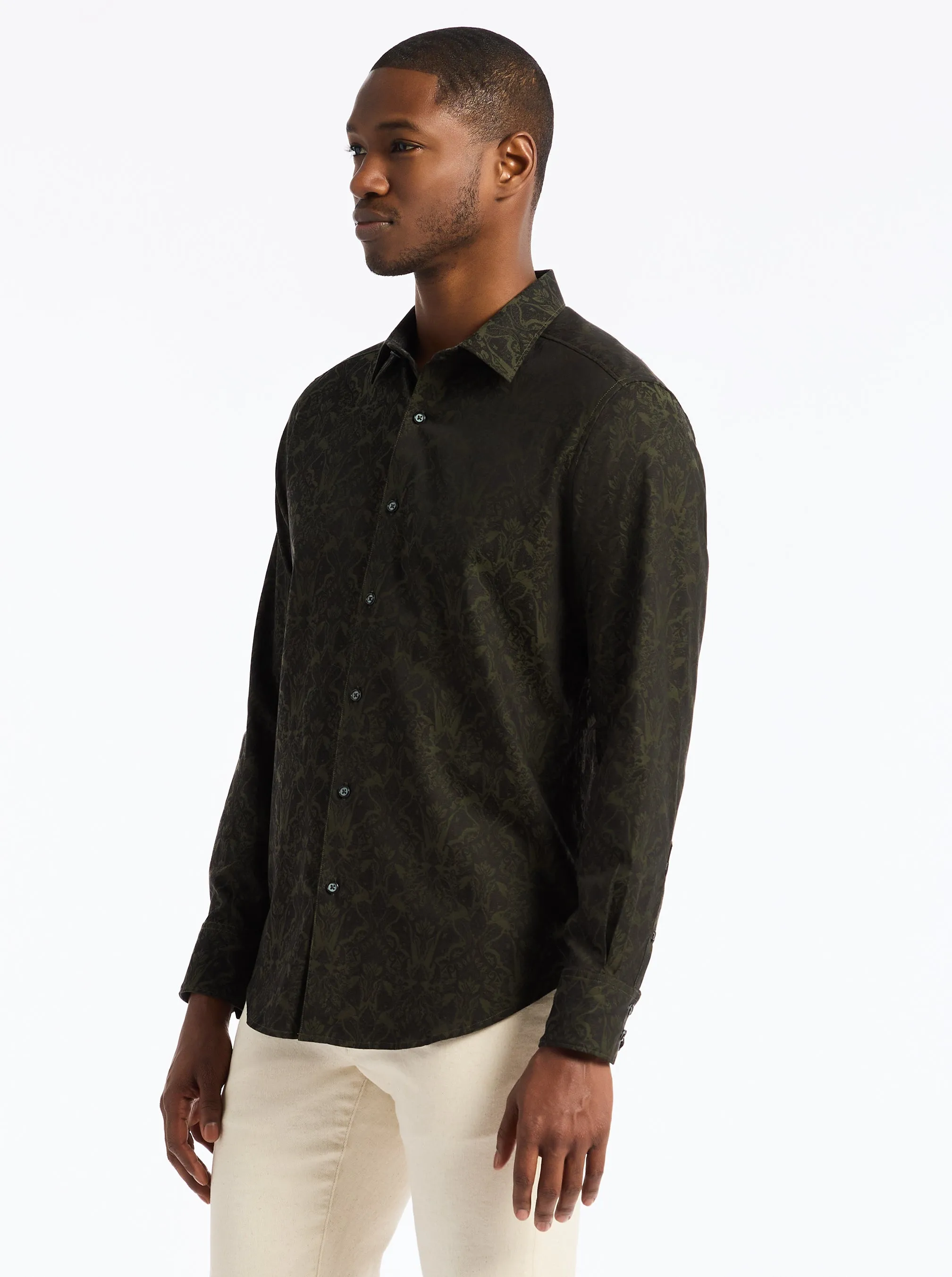HIGHLAND LONG SLEEVE BUTTON DOWN SHIRT sold by Robert Graham product image thumbnail 4