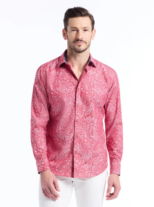 HUDSON LONG SLEEVE BUTTON DOWN SHIRT made by Robert Graham