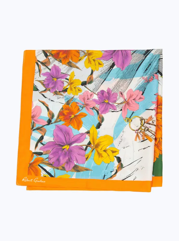 TROPICAL FLORAL SCARF made by Robert Graham