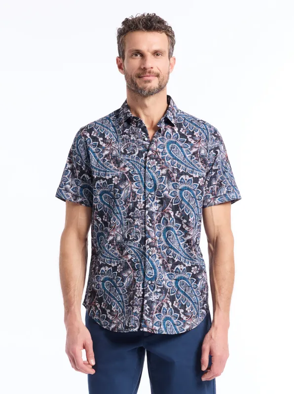 BARRINGTON SHORT SLEEVE BUTTON DOWN SHIRT made by Robert Graham