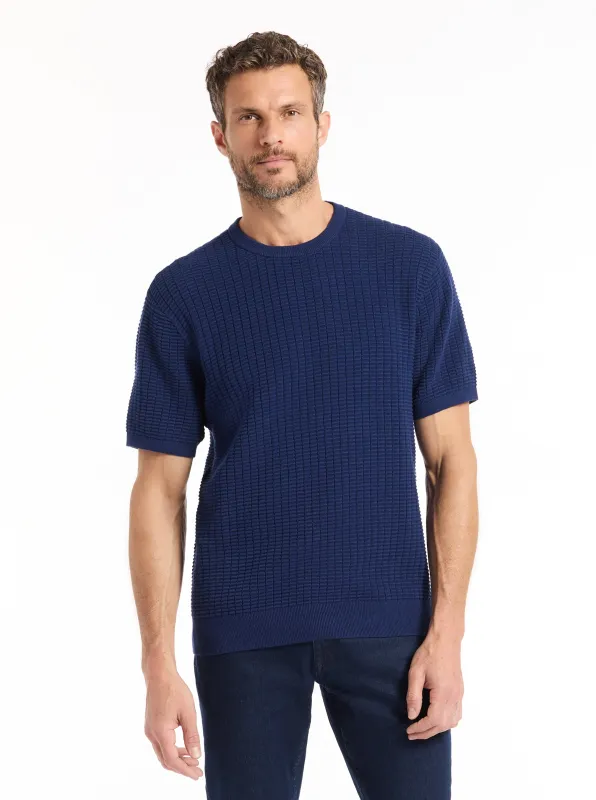 LUIS SHORT SLEEVE SWEATER made by Robert Graham