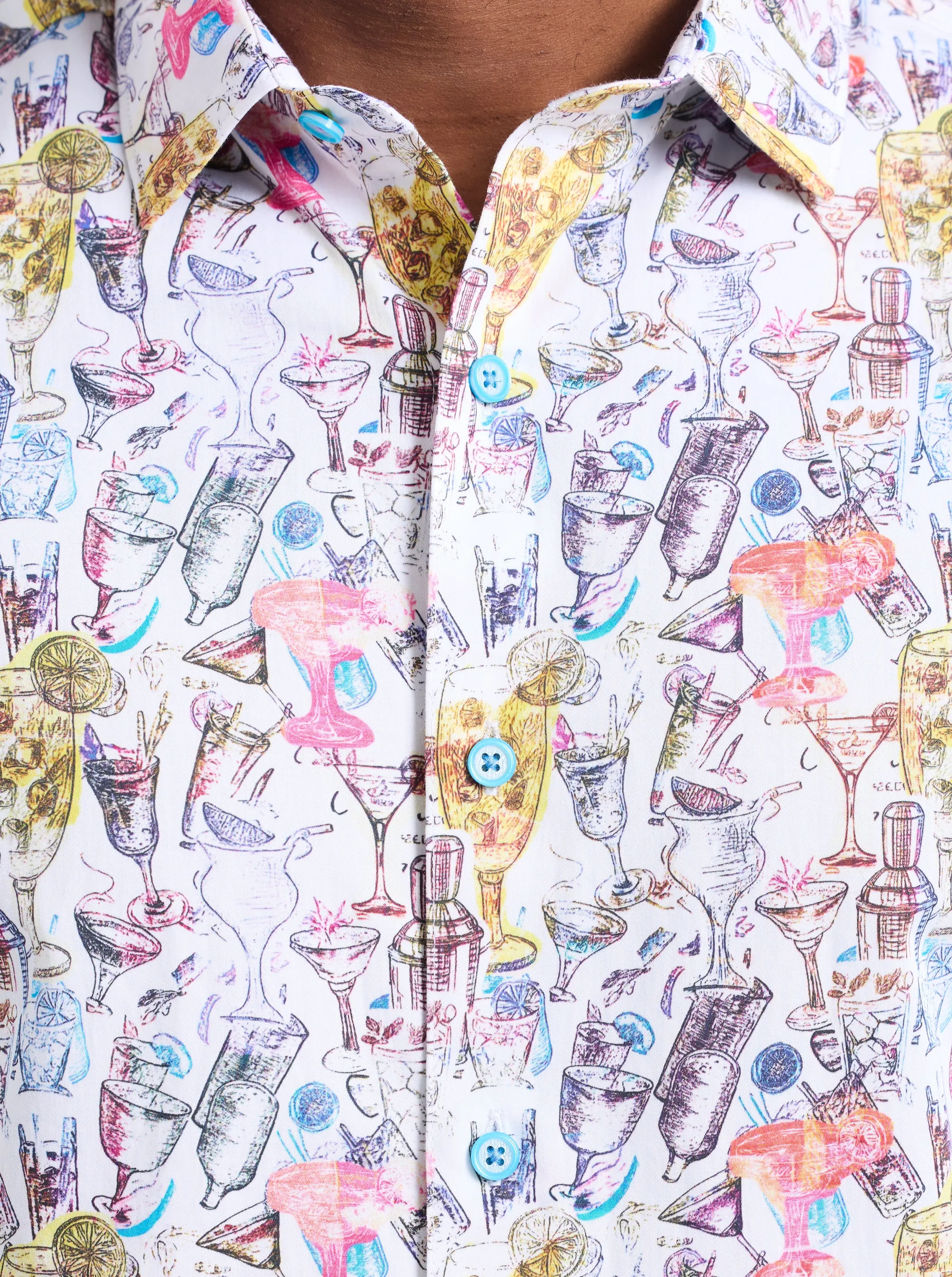 DRINKS ON ME SHORT SLEEVE BUTTON DOWN SHIRT sold by Robert Graham product image thumbnail 2