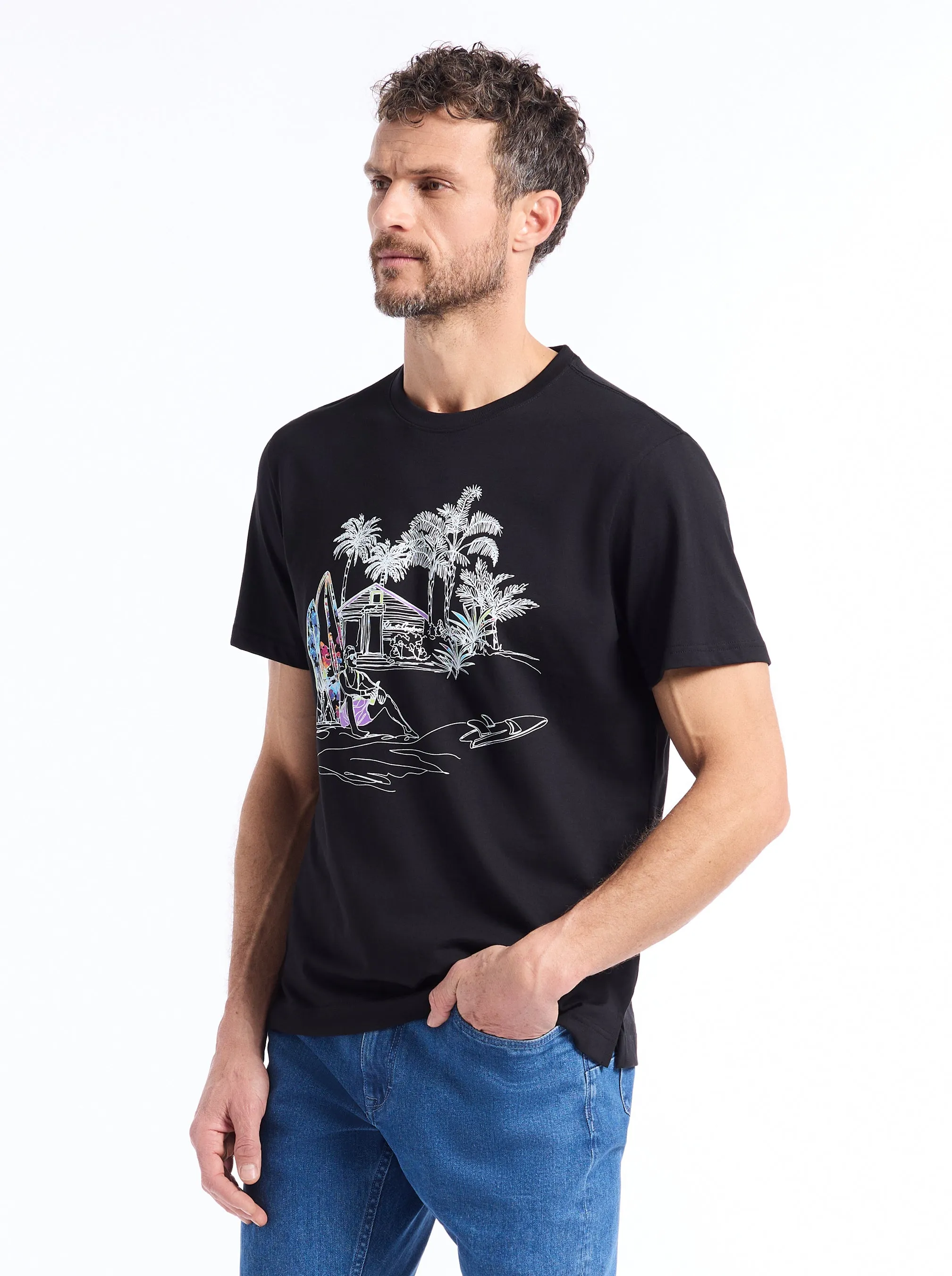 RG BEACH HOUSE SHORT SLEEVE T-SHIRT sold by Robert Graham product image thumbnail 4