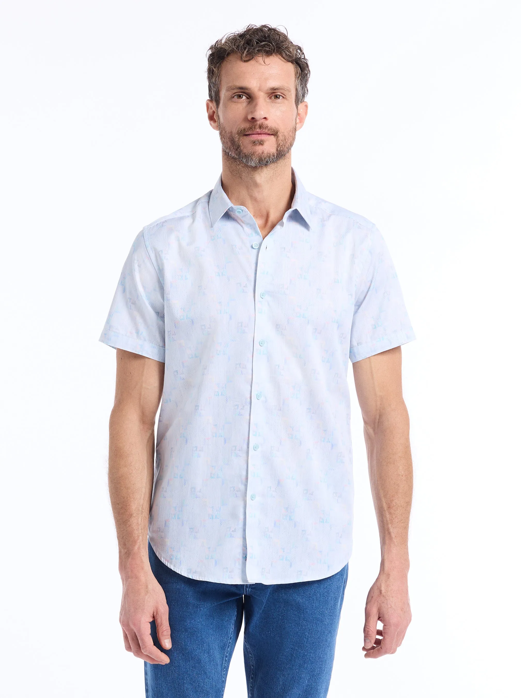 PELL SHORT SLEEVE BUTTON DOWN SHIRT sold by Robert Graham