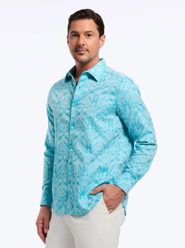 HIGHLAND LONG SLEEVE BUTTON DOWN SHIRT made by Robert Graham