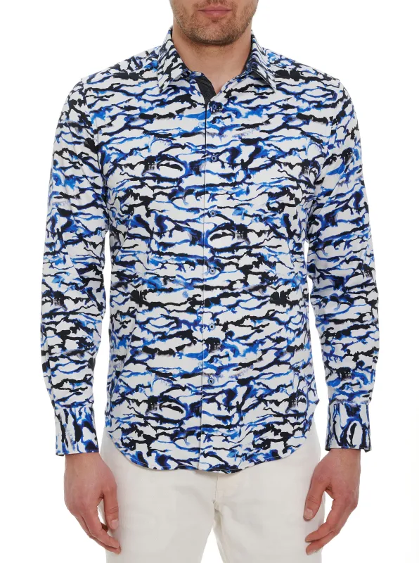 AQUARIUS LONG SLEEVE BUTTON DOWN SHIRT made by Robert Graham
