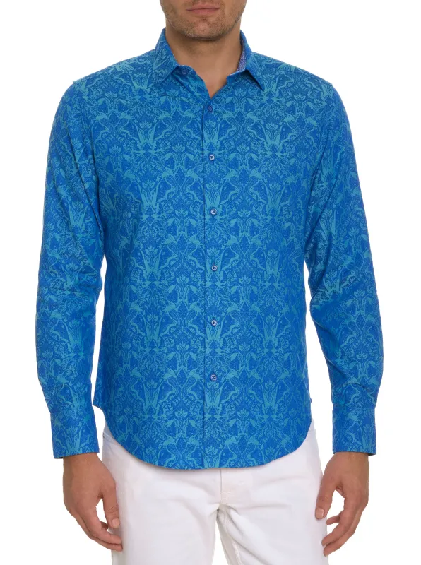 HIGHLAND LONG SLEEVE BUTTON DOWN SHIRT made by Robert Graham