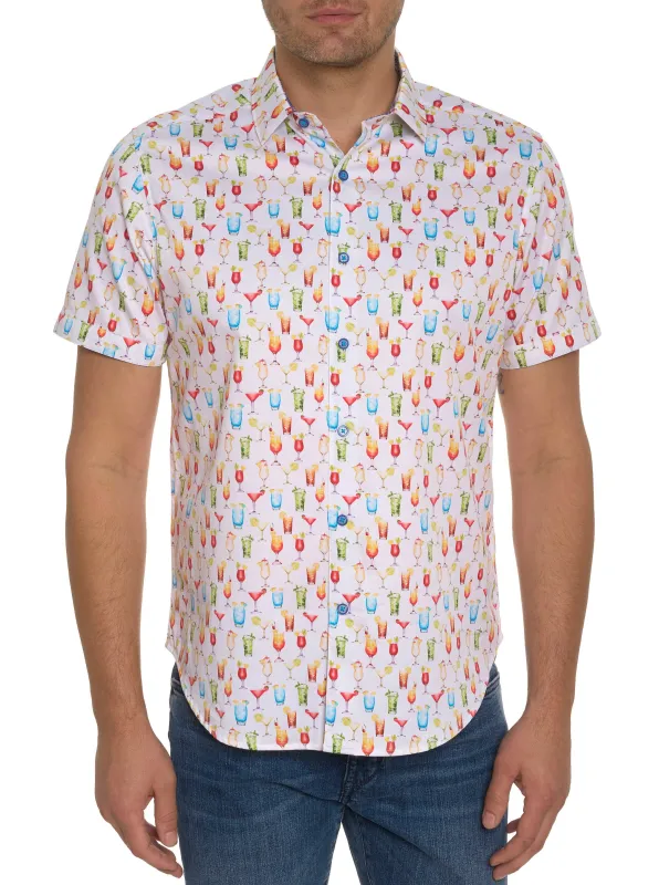 MIXER SHORT SLEEVE BUTTON DOWN SHIRT made by Robert Graham