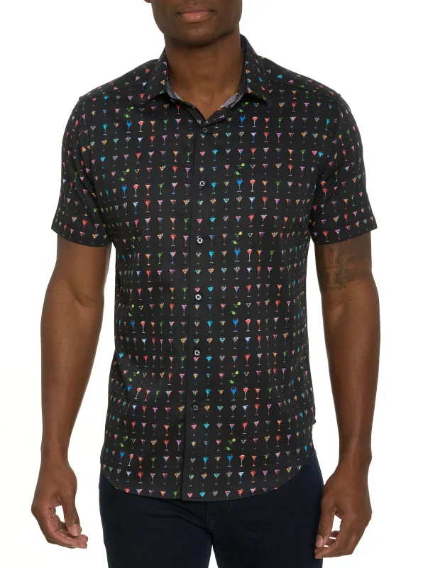 THE MARTINI SHORT SLEEVE BUTTON DOWN SHIRT made by Robert Graham
