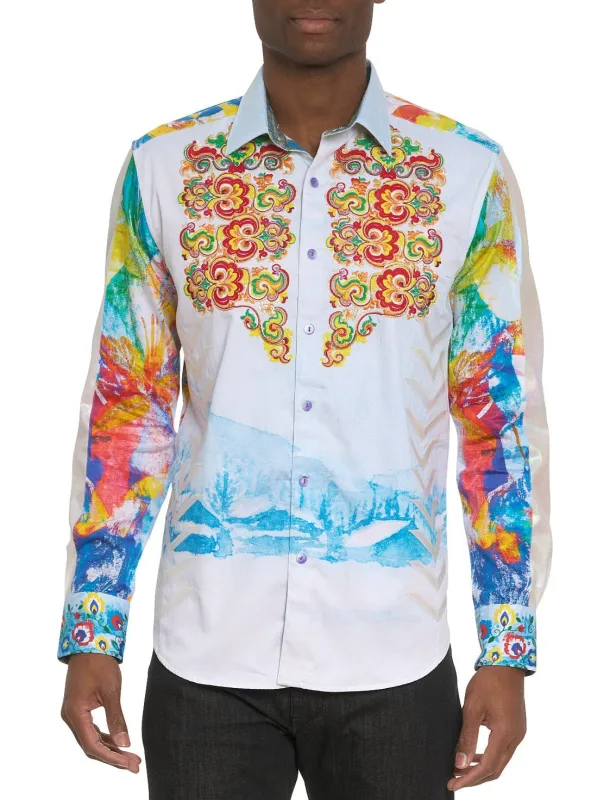 LIMITED EDITION THE ALPS LONG SLEEVE BUTTON DOWN SHIRT made by Robert Graham