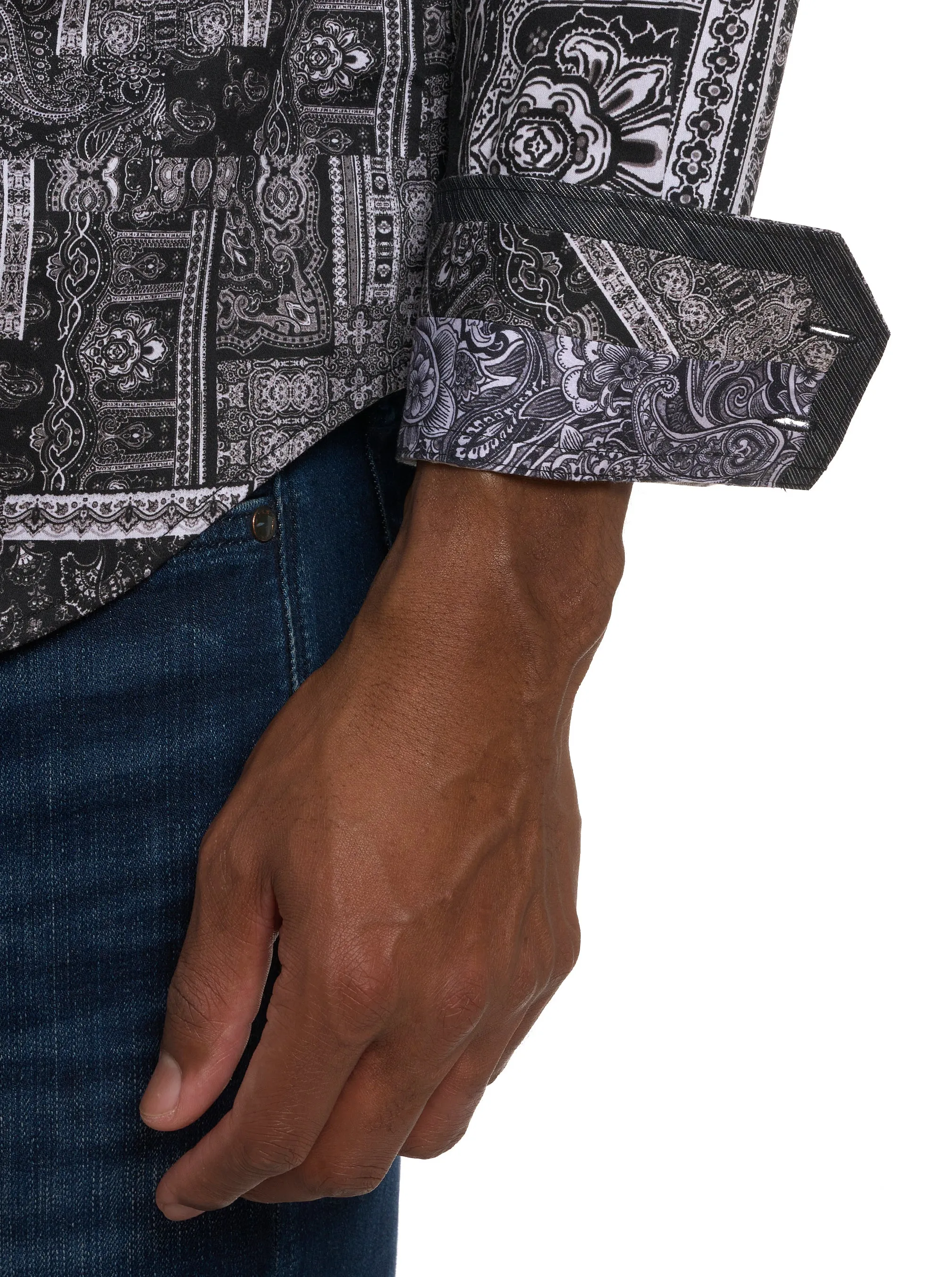 LOCARNO LONG SLEEVE BUTTON DOWN SHIRT sold by Robert Graham product image thumbnail 2