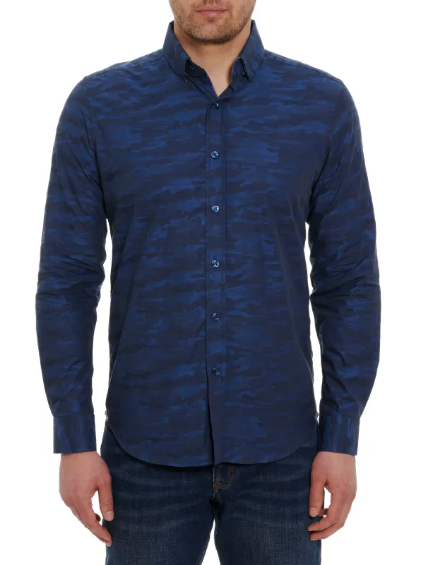 CAINS LONG SLEEVE BUTTON DOWN SHIRT made by Robert Graham
