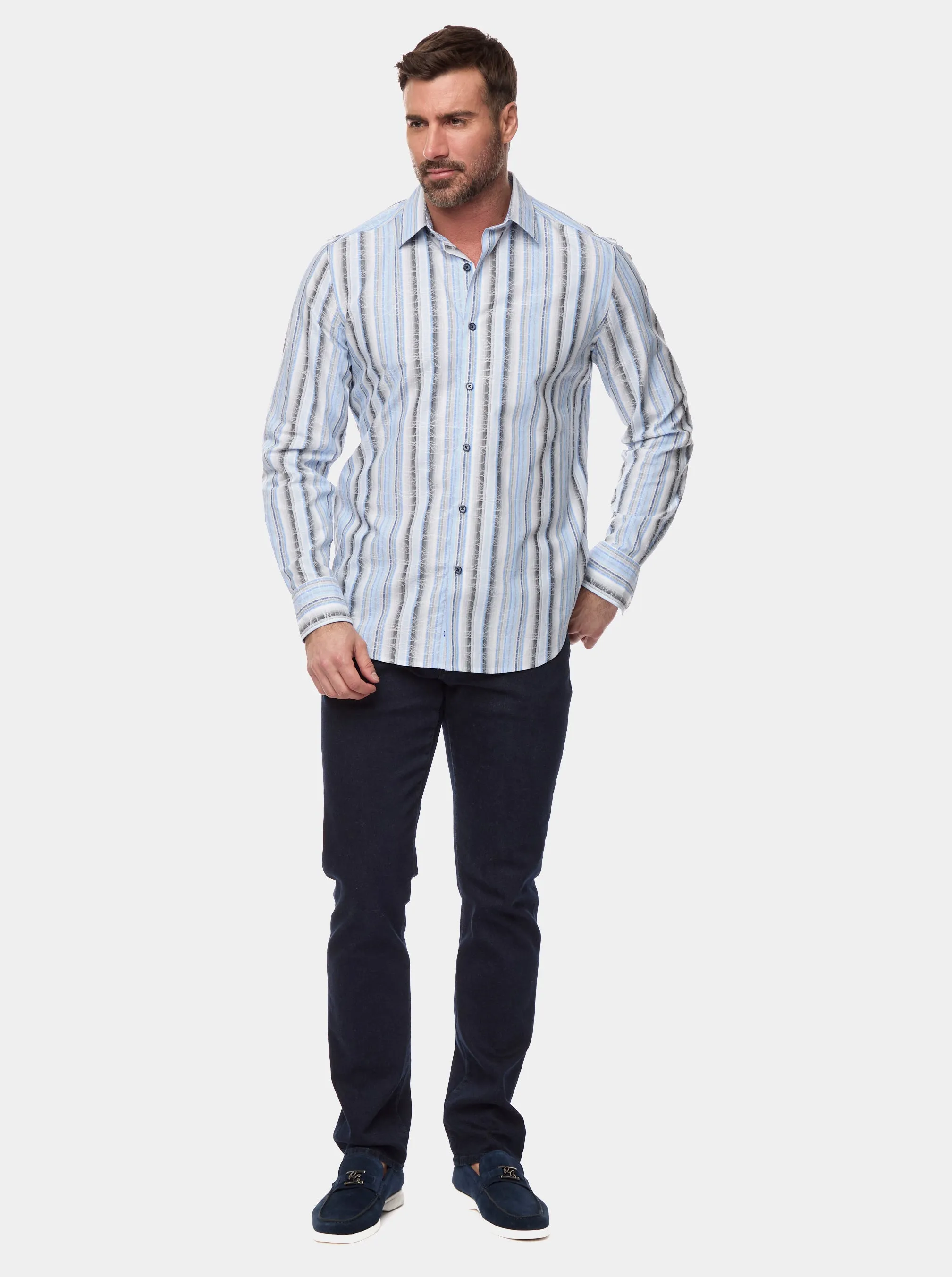DRAKESWOOD LONG SLEEVE BUTTON DOWN SHIRT sold by Robert Graham product image thumbnail 5